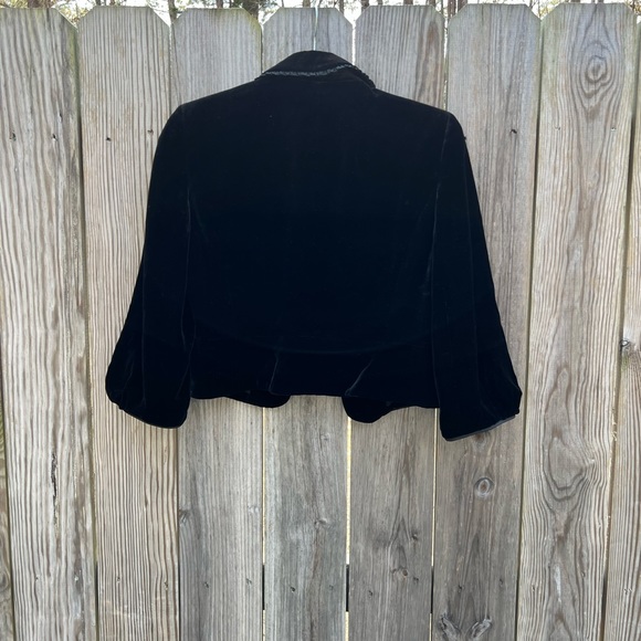 ANN TAYLOR LOFT Black Velvet Blazer Jacket with Silk Trim Women’s 8 - Picture 9 of 12